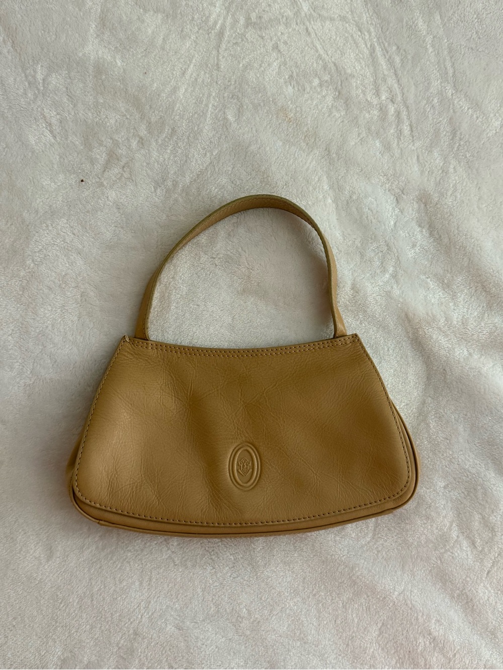 Vintage Minimalist Tan Leather Mini Shoulder Bag